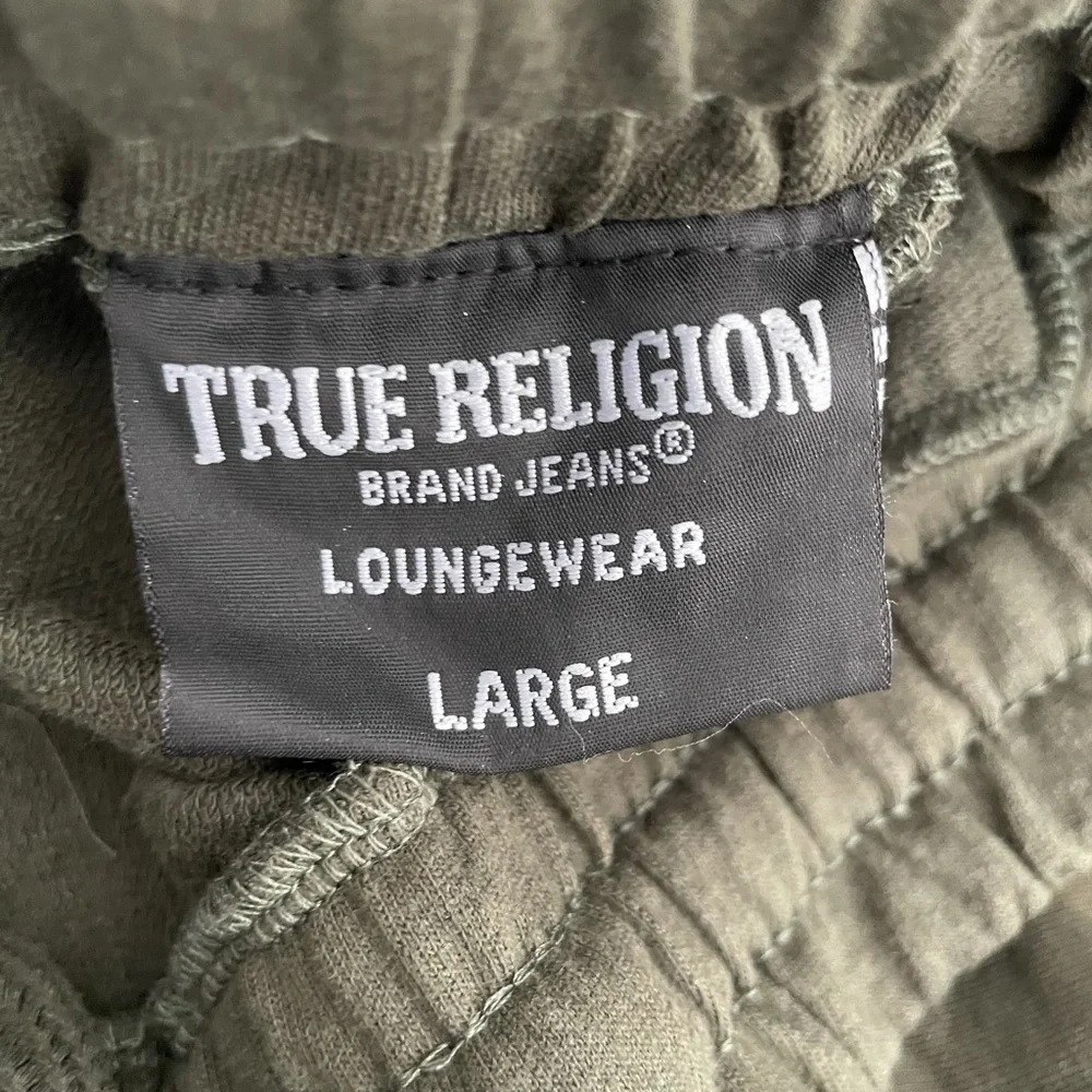 New True Religions Olive Green gold sweat shorts